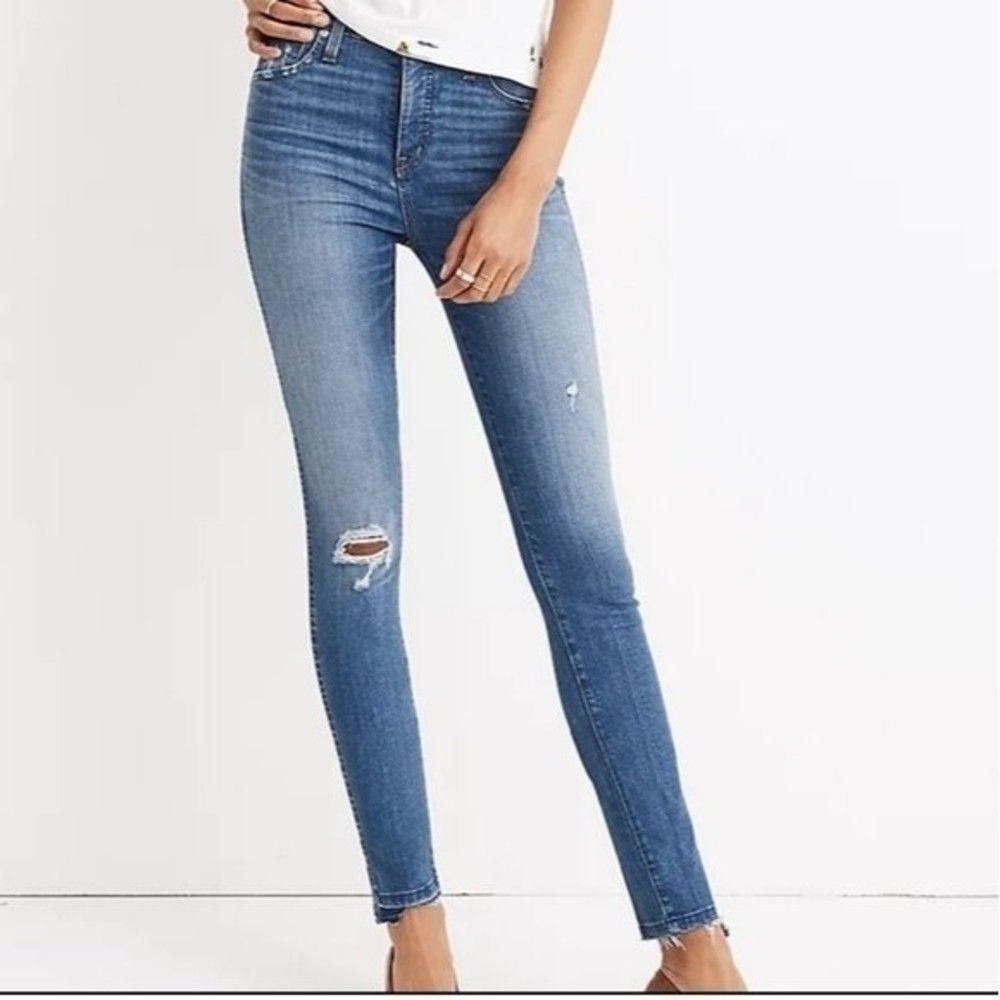 Madewell 10" High-Rise Skinny Jeans: Drop Step-Hem Edition size 27